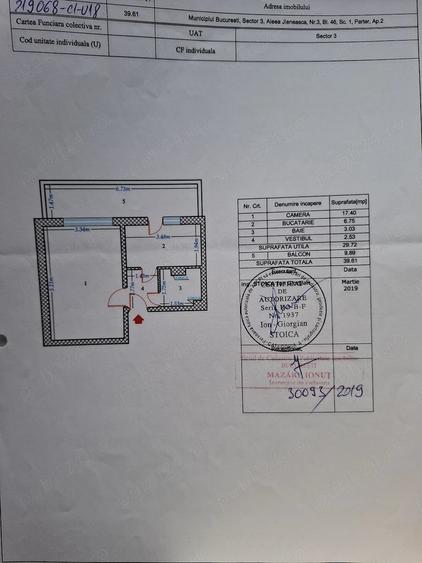 Garsonieră decomandată în Sud