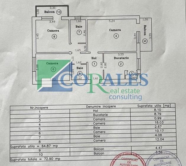 Apartament cu 3 camere decomandat, mobilat în Aradului