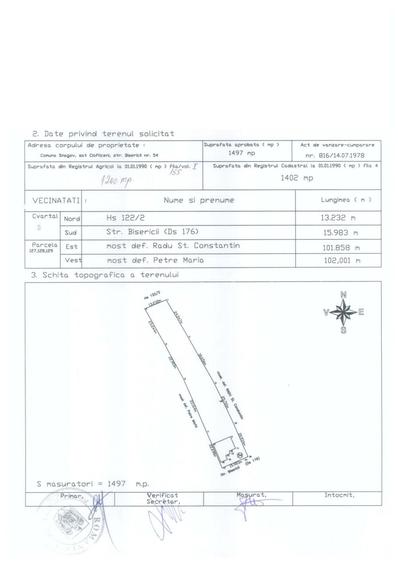 Teren de 1500 mp, în Ciofliceni