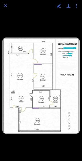 Apartament cu 3 camere decomandat în Central