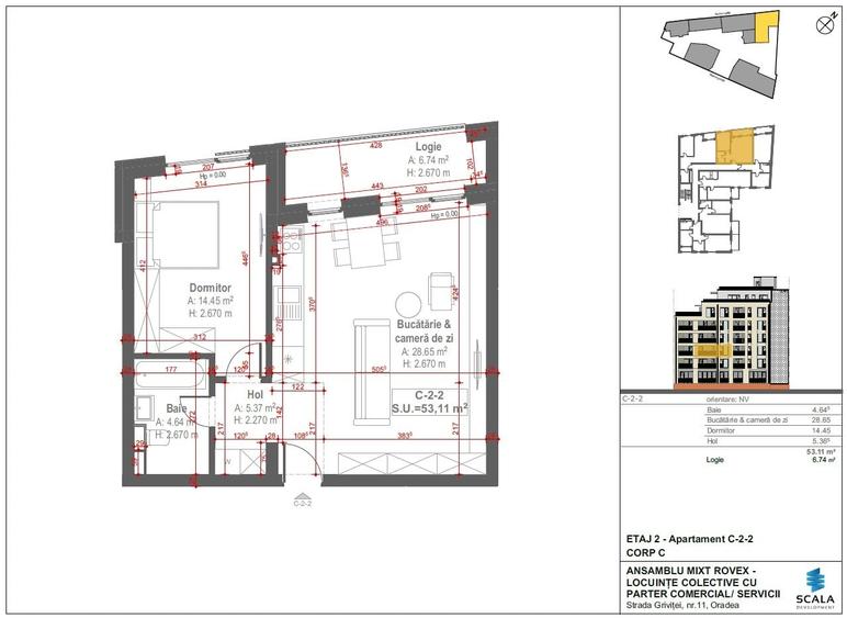 Apartament cu 2 camere în Cetății