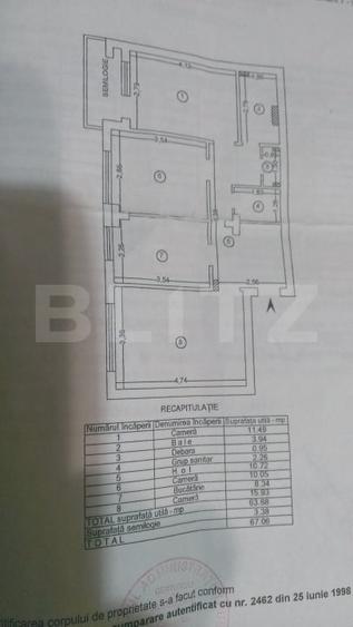 Apartament cu 3 camere decomandat, mobilat în Canta