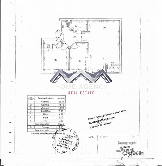 Apartament cu 3 camere, mobilat în Central