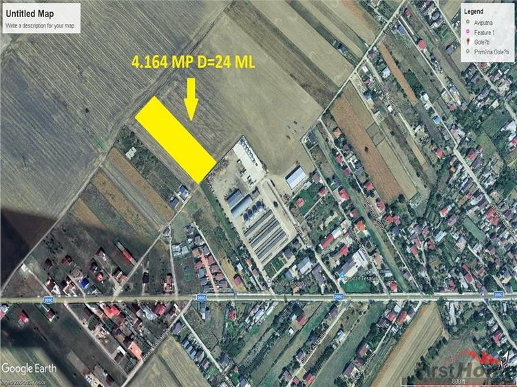 Teren de 4164 mp, în Golești