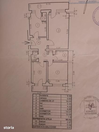 Apartament cu 3 camere decomandat în Călărași