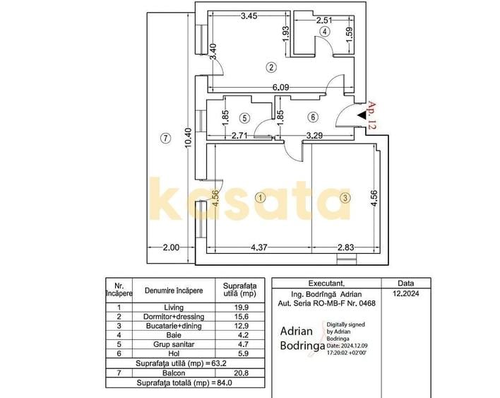 Apartament cu 2 camere decomandat, mobilat în Iancu Nicolae