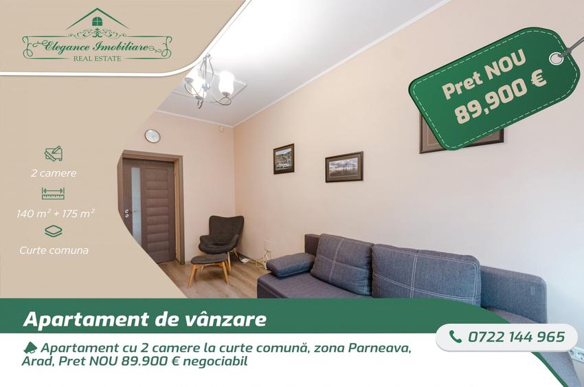 Apartament cu 2 camere nedecomandat, mobilat în Pârneava