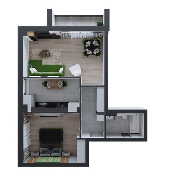 Apartament cu 2 camere decomandat în Cug