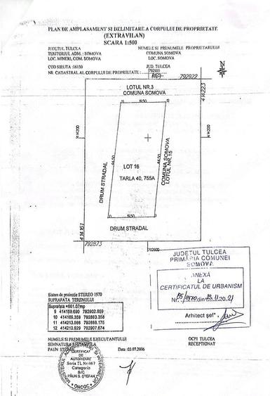 Teren de 861 mp, în Mineri