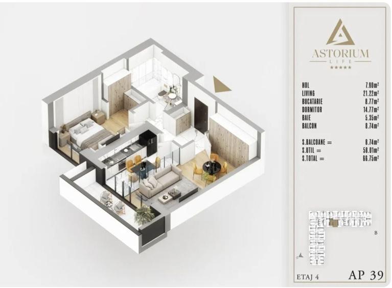 Apartament cu 2 camere decomandat în Theodor Pallady