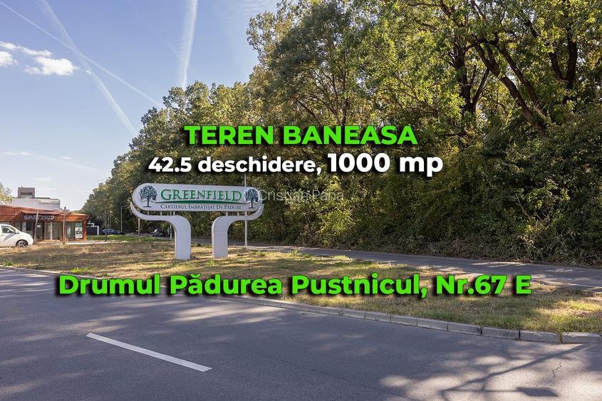 O poziție rară în Băneasa – teren 1.000 mp lângă Greenfield, comision 0%