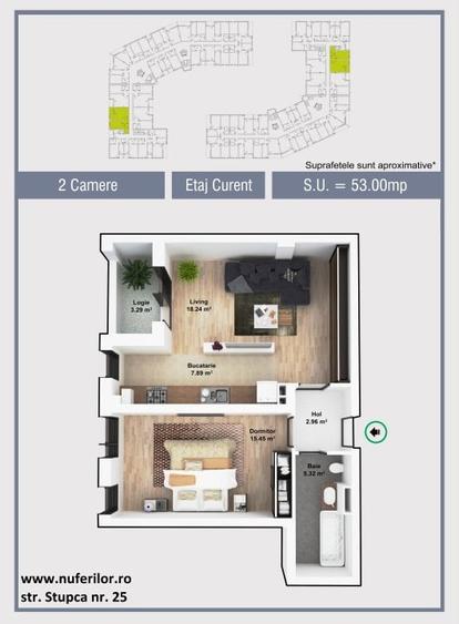 Apartament cu 2 camere semidecomandat în Militari