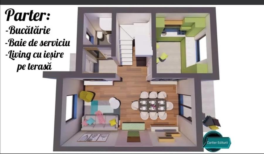 Duplex cu 4 camere cu Canalizare în Lunca Cetățuii