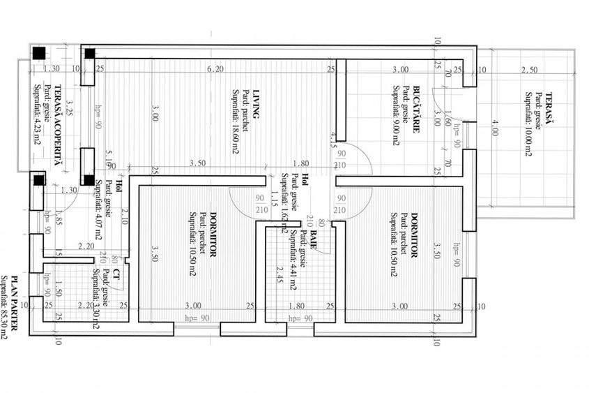 Casă individuală cu 3 camere cu Canalizare în Lunca Cetățuii