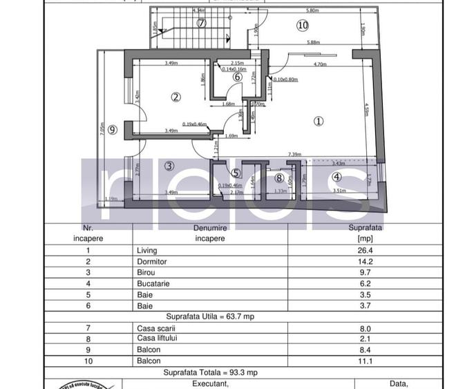 Apartament cu 3 camere decomandat în Dorobanți