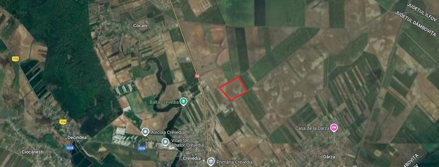 Teren agricol extravilan de 951480 mp, în Crevedia