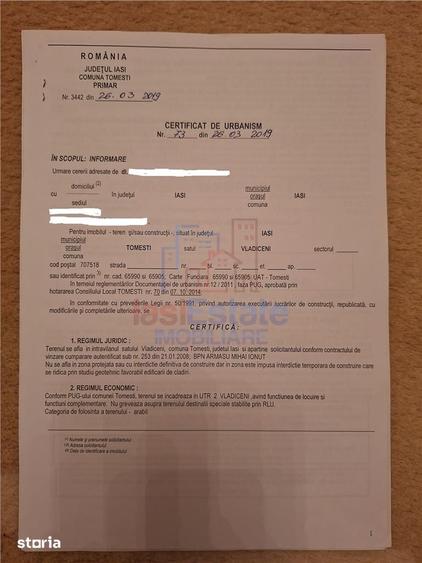 Vladiceni TEREN 1480mp la numai 200m de str Trei Fantani asfalt si uti - 2