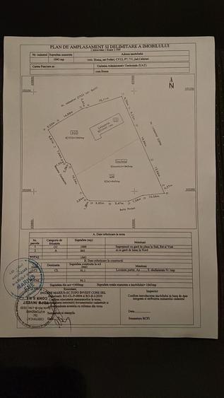 Teren de 1843 mp, în Podari