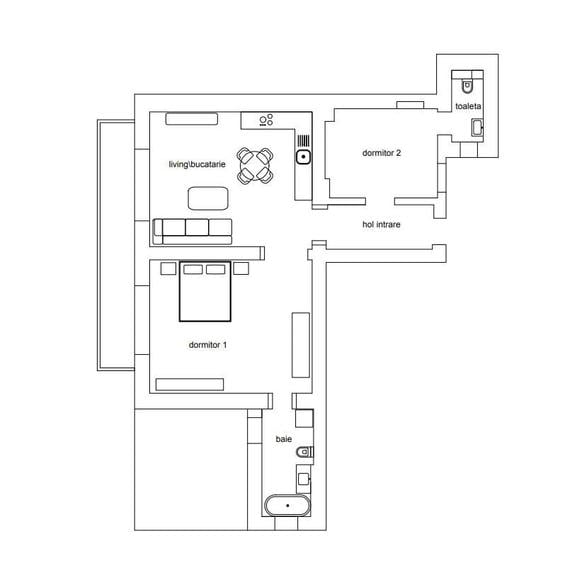 Apartament cu 3 camere, mobilat în Ultracentral