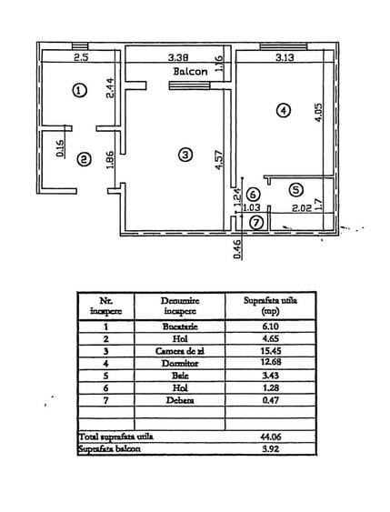 Apartament cu 2 camere semidecomandat, mobilat în Central