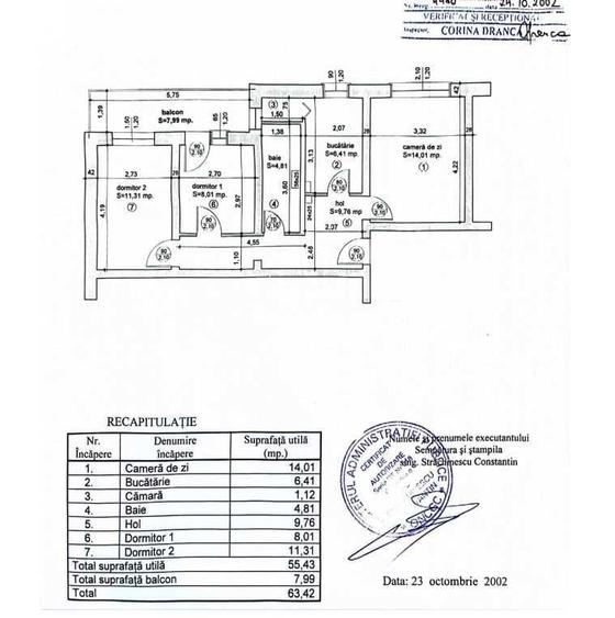 Apartament cu 3 camere decomandat, mobilat în Central