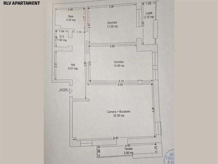 Apartament cu 3 camere decomandat în Crișan