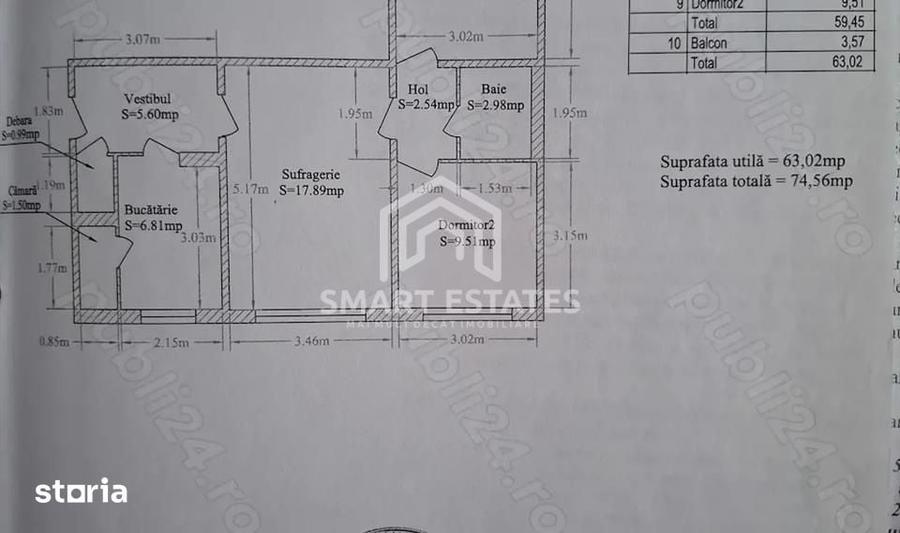 Apartament cu 3 camere decomandat în Berceni
