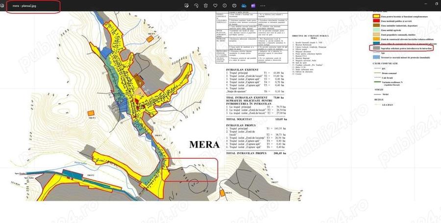 Teren de 3200 mp, în Mera