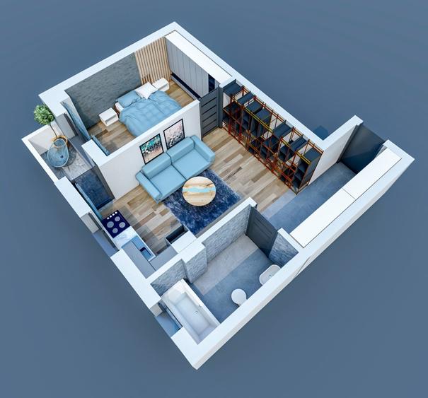 Apartament cu 2 camere semidecomandat în Vișani