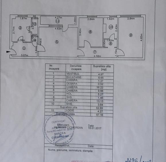 Apartament cu 3 camere semidecomandat în Brâncoveanu