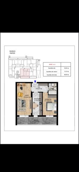 Apartament cu 2 camere decomandat în Theodor Pallady