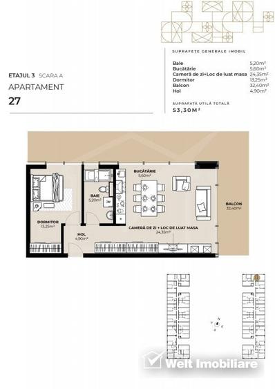 Apartament cu 2 camere semidecomandat în Dâmbul Rotund — fotografia 3