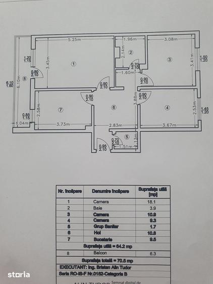 Apartament cu 3 camere decomandat în Mircea cel Bătrân