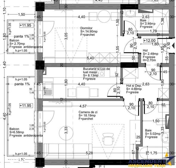 Apartament cu 2 camere decomandat în Bartolomeu