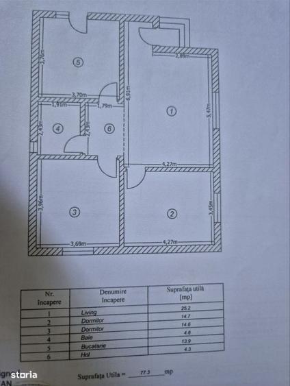 Casă cu 3 camere în Central