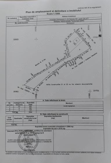 Teren de 2364 mp, în Brăhășești