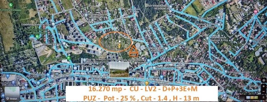 Teren Construcții intravilan de 16270 mp, în Păcurari