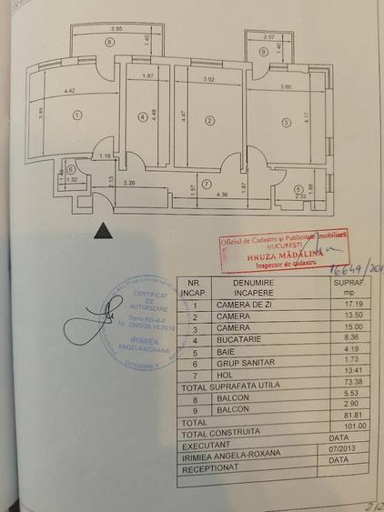 Apartament cu 3 camere decomandat în Central