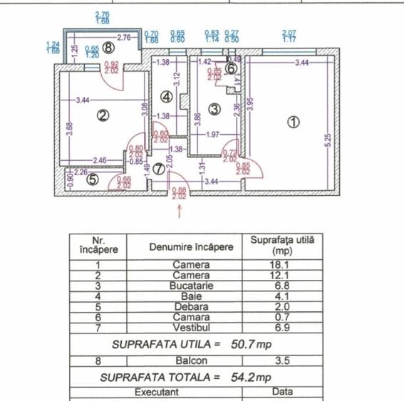 Apartament decomandat în Est
