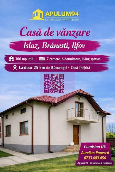 Casă individuală cu 7 camere cu Canalizare în Islaz