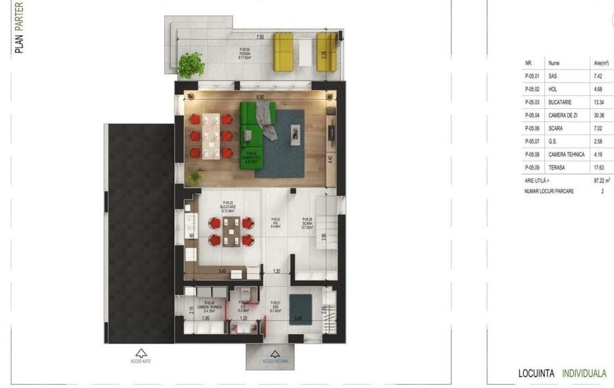 Duplex cu 6 camere cu Canalizare în 1 Decembrie 1918