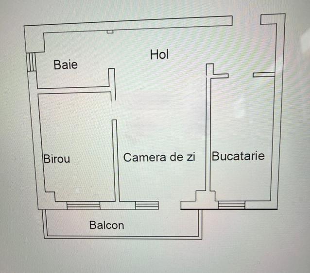 APARTAMENT CU 1 CAMERA + BIROU, BAIE CU GEAM, 48 MP, BUCIUM - 3