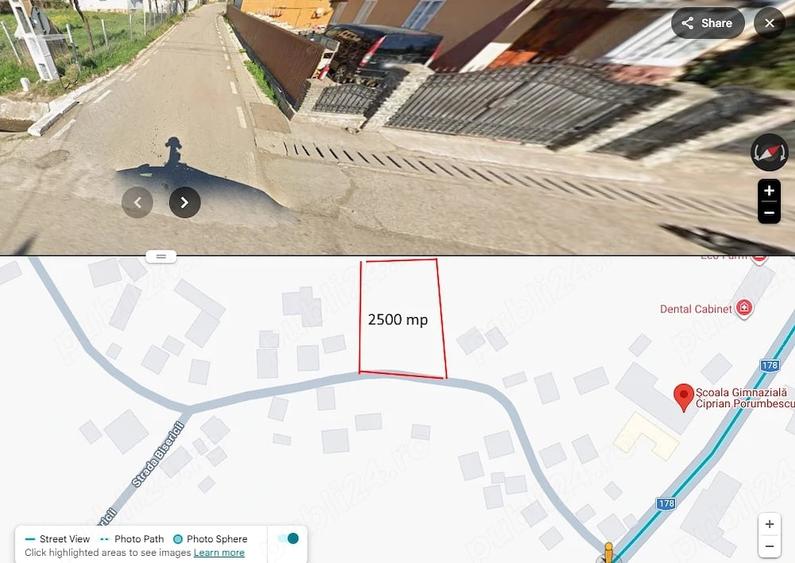 Teren de 2300 mp, în Ciprian Porumbescu