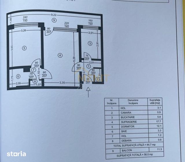 Apartament cu 2 camere decomandat în Sud