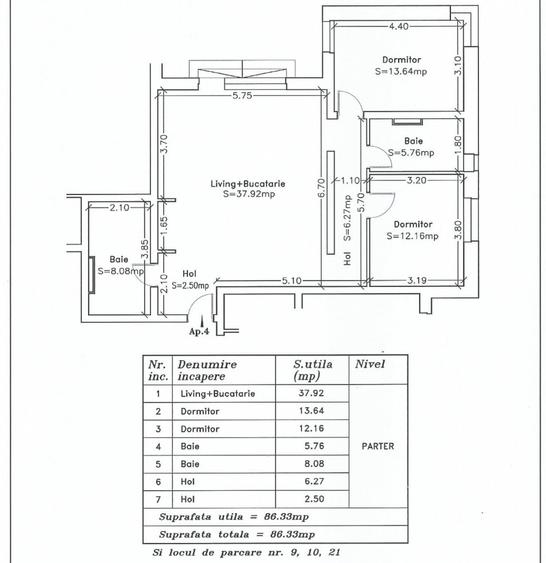 Apartament cu 3 camere decomandat, mobilat în Giroc