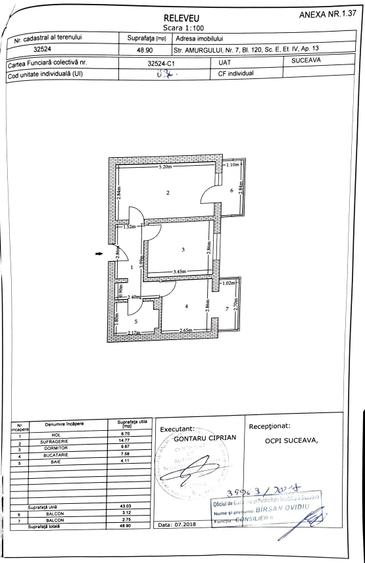 Apartament cu 2 camere decomandat în Paltin