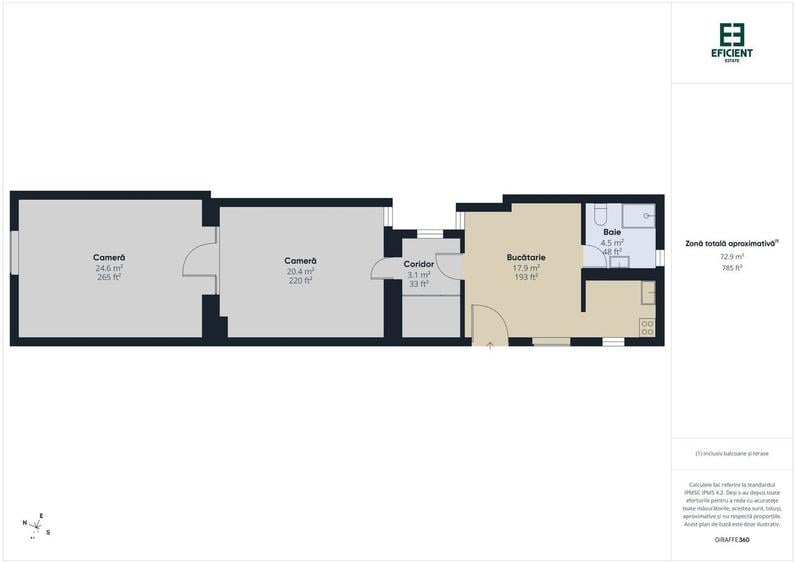Apartament cu 2 camere în Central