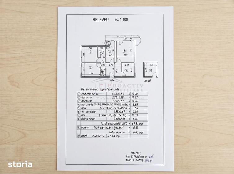 Apartament cu 3 camere decomandat în Central