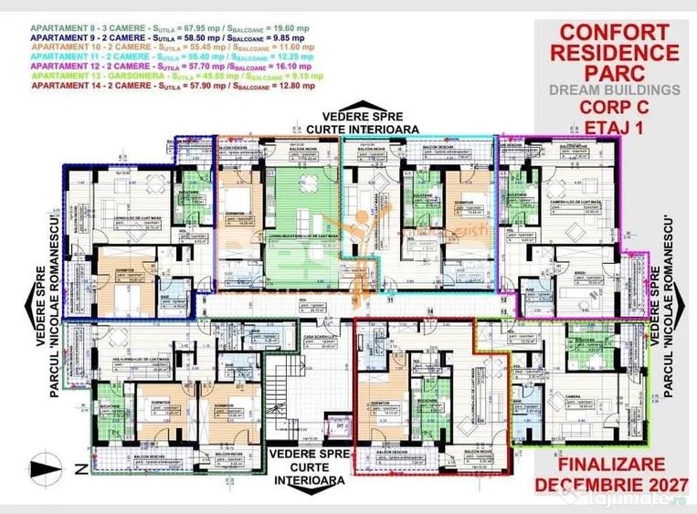 Apartament cu 2 camere decomandat în Central