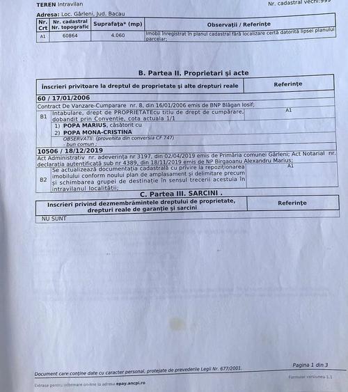 Teren de 4060 mp, în Gârleni